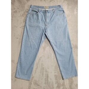 L.L. Bean Natural Fit Jeans Mens 40x29 Blue Light Wash Straight Leg 100% Cotton
